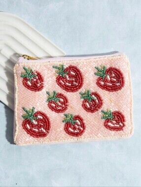 🍓 Strawberry Beaded Coin Purse